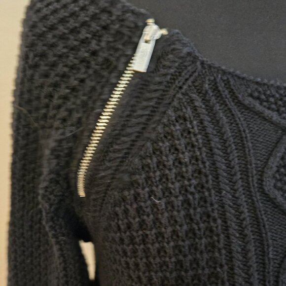 Guess S/P Black Sweater with Shoulder Zipper detail - EUC - Picture 3 of 4